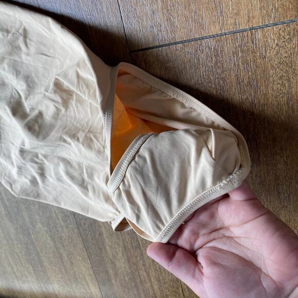 Capezio Nude Leotard Clear Straps Tan Bodysuit Gymnastics Dance Sz Medium - Picture 4 of 9